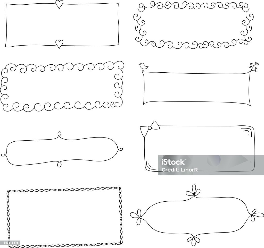 Simple Fun Frame Vector Set Of Simple Funny Black Frame Stock Illustration - Download Image Now ...