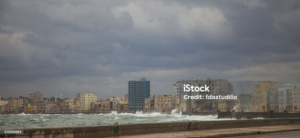 Cuba - Havana Stormy seas batter the sea wall of the Malecón in Havana, Cuba - January 2010 Built Structure Stock Photo