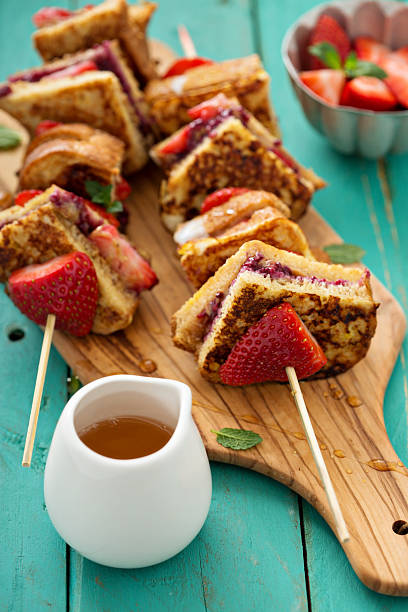 istock French toast pieces on a skewer with strawberry 513316990