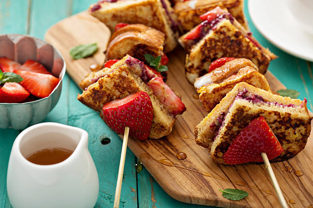 istock French toast pieces on a skewer with strawberry 513317146