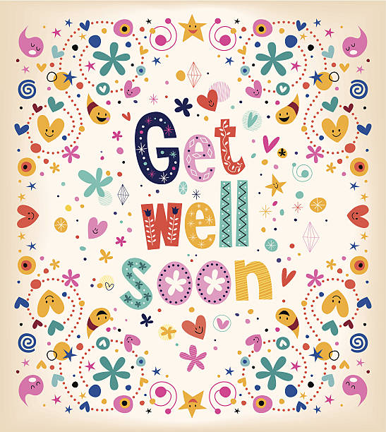 Get well soon card Get well soon card get well soon stock illustrations