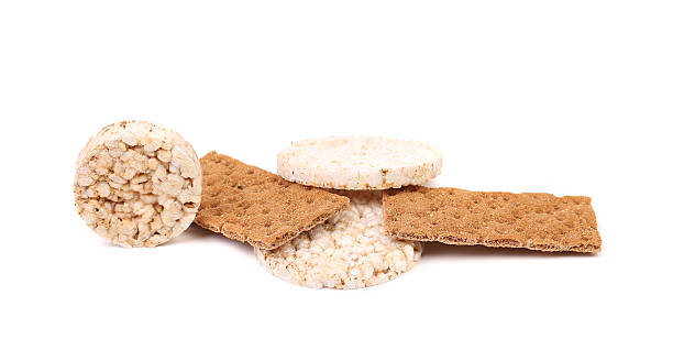 istock Puffed rice snack and grain crisp bread. 513317223