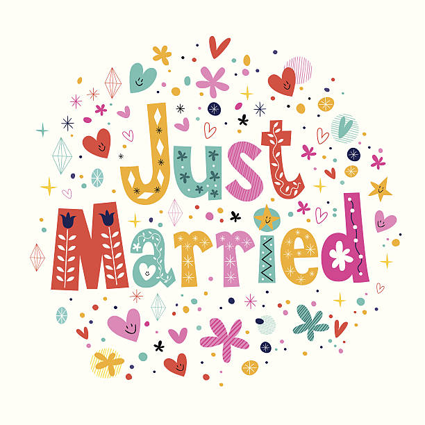 Just Married vector art illustration