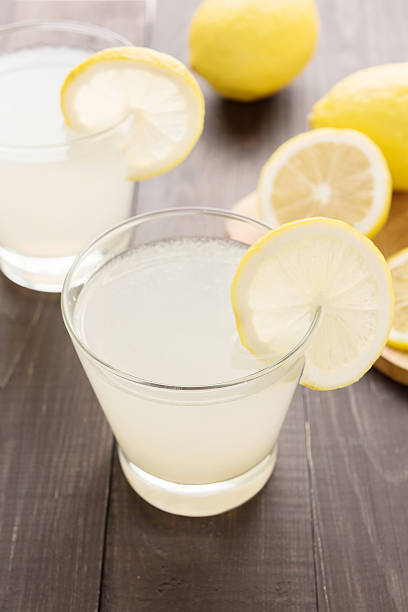 istock lemonade with fresh slice lemon on wooden table 513317532