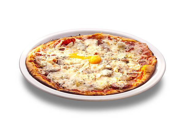 istock Fresh Oven Baked Pizza with Egg, Sausage, All Cheese 513317959