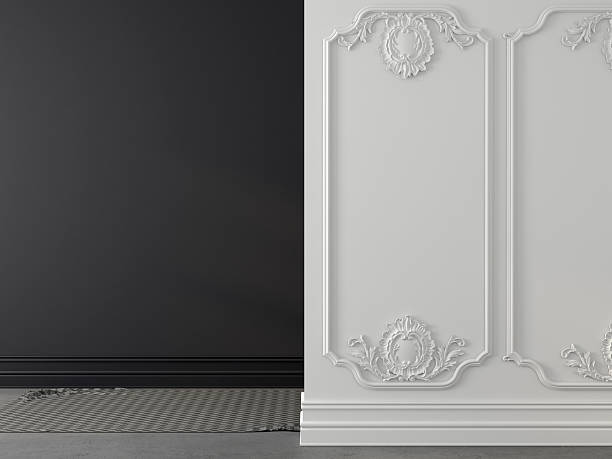 istock Gray and decorative white walls 513318090