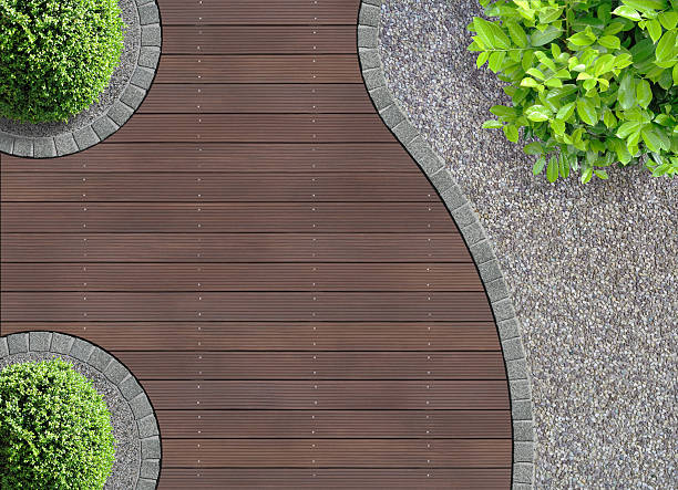 上から庭園の細部 - patio stone footpath formal garden ストックフォトと画像