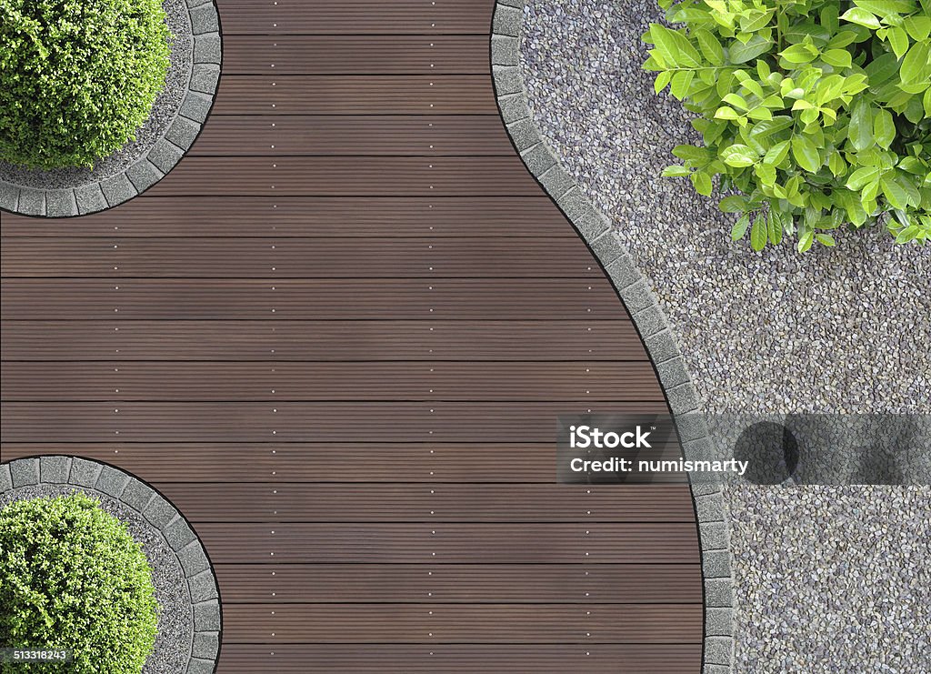 garden detail from above aesthetic garden design detail seen from above Yard - Grounds Stock Photo