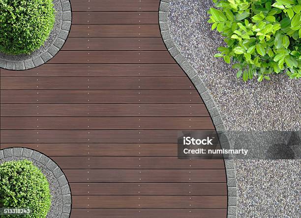 Garden Detail From Above Stock Photo - Download Image Now - Yard - Grounds, Deck, Landscaped