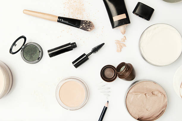 istock Top view of different cosmetics products 513318418
