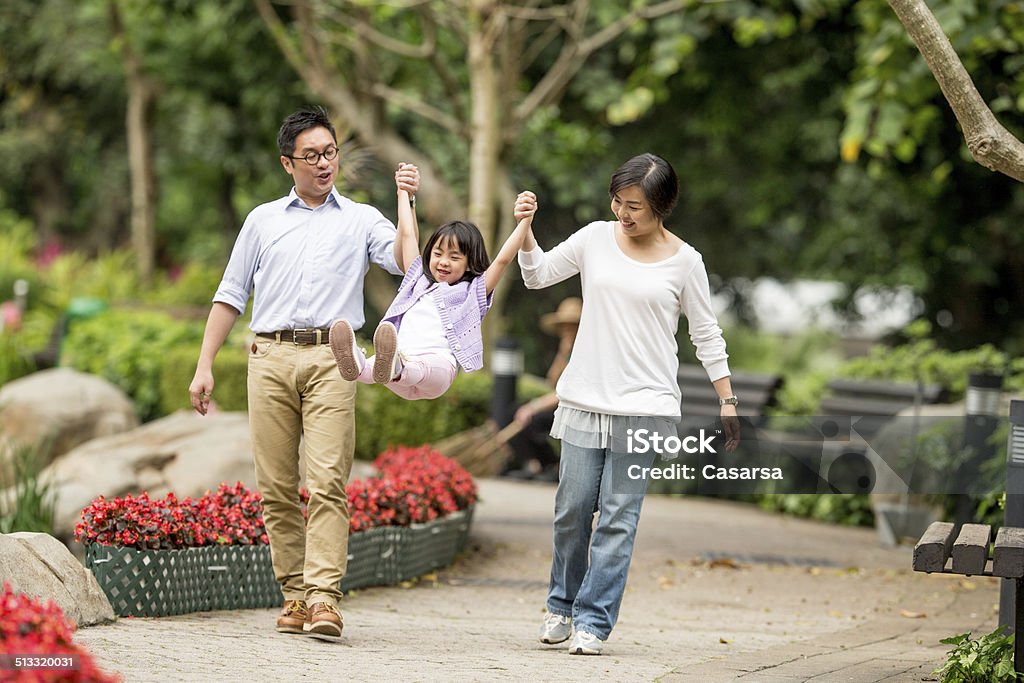 Chinese family in the park Chinese family in the park sitting on the bench Family Stock Photo