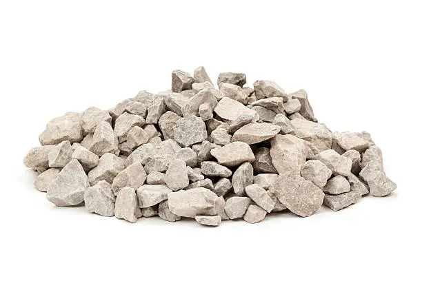 Limestone rocks isolated on white.