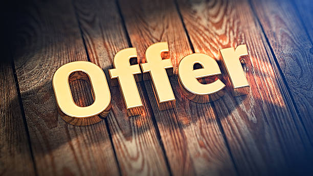 istock Word Offer on wood planks 513320098