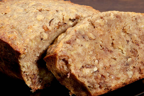 istock Banana bread cut side view closeup 513321012
