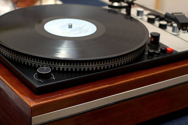 istock Vintage classic style old school turntable 513321182
