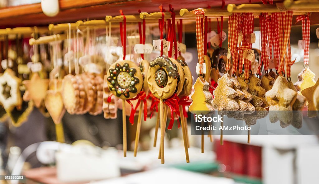 Gingerbread Christmas Ornaments Gingerbread Christmas Ornaments at the Christmas Market in Colmar, France Christmas Market Stock Photo