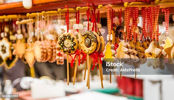 Gingerbread Christmas Ornaments Stock Photo - Download Image Now - Christmas Market, Christmas, Alsace