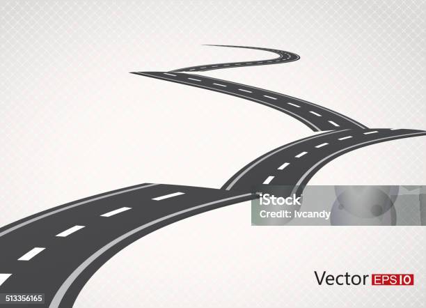 Road Stock Illustration - Download Image Now - Curve, Single Lane Road, Development