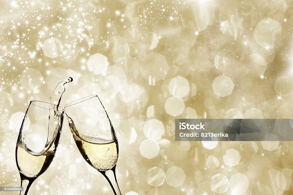 Champagne glasses Champangne glasses on sparkling background Champagne Stock Photo