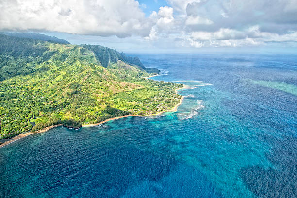 istock kauai napali coast aerial view from helicopter 513358213