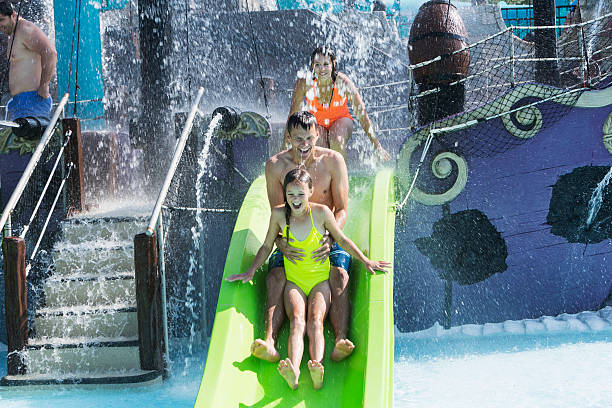 istock Family on water slide 513358447