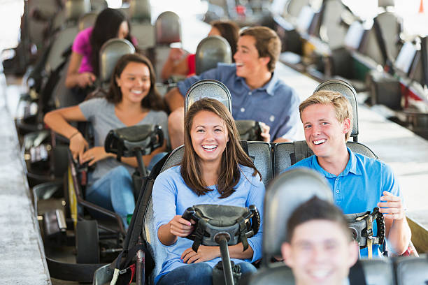 Group of teens at amusement park