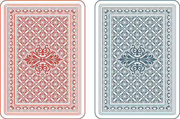 игральные карты спине delta - cards rear view pattern design stock illustrations