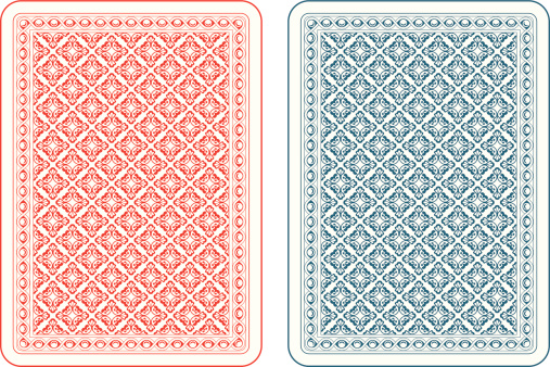 Playing cards back two colors