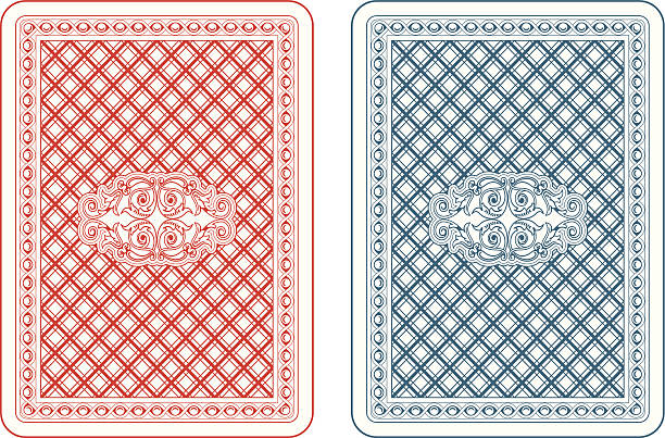 ilustrações de stock, clip art, desenhos animados e ícones de cartas de jogar de costas zeta - cards rear view pattern design