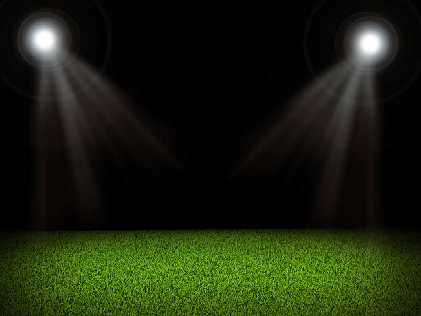 istock Soccer field and bright lights 513366318