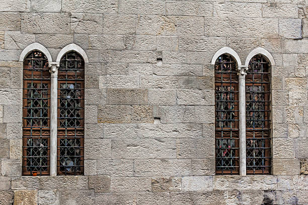 windows windows of an ancient Genoese palace palazzo antico stock pictures, royalty-free photos & images