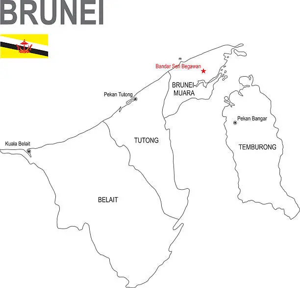 Vector illustration of Brunei