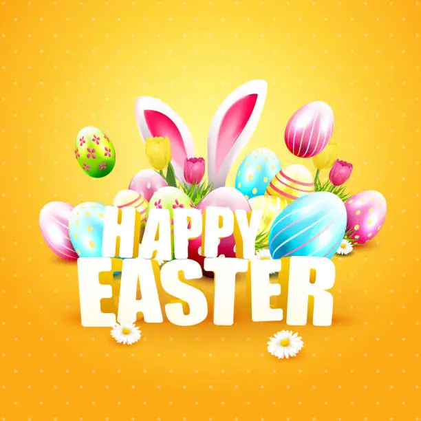 Vector illustration of Easter greeting card