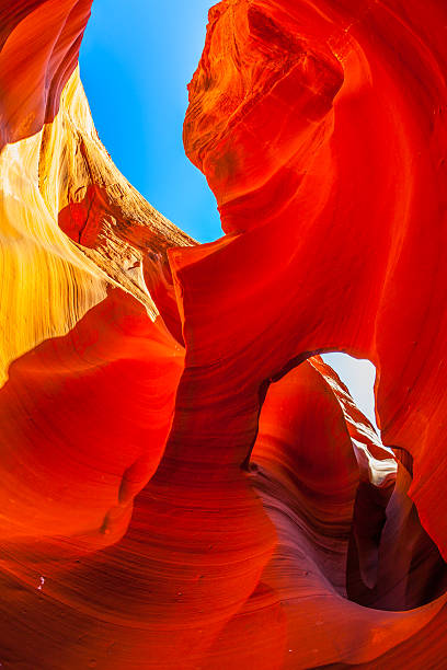 istock Fantastic play of light in red tunnel 513372462