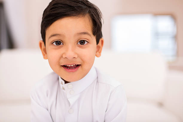 little muslim boy stock photo