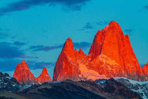 istock Fitz Roy illuminates the crimson sunset 513375440