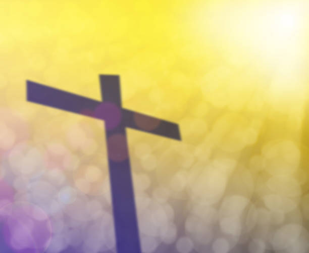 istock Cross and colorful light bokeh with light flare 513375900