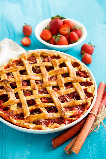 istock Strawberry and rhubarb pie 513376304