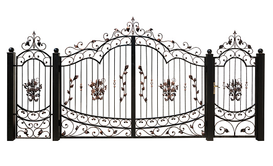 Iron gate isolation on a white background
