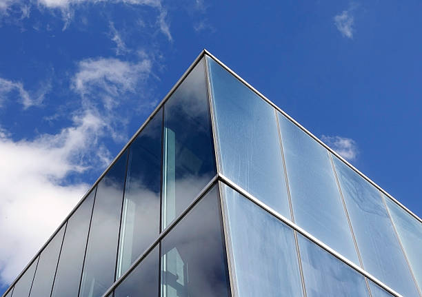 istock Glazing in blue commercial building 513377434