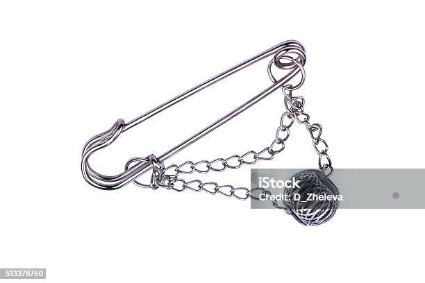 Decorative Safety Pin Isolated On White Background Stock Photo - Download  Image Now - Safety Pin, Attached, Brooch - iStock