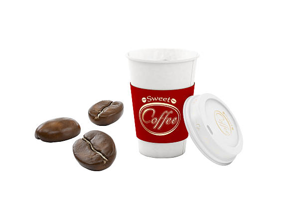 Kubek kawy z graine na białym tle – zdjęcie