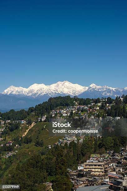 Darjeeling Tea Plantation With Himalaya Mountains Background Vertical Stock Photo - Download Image Now