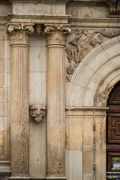 Spanish renaissance detail Portion of the facade of the  Alcala de Henares University. Spain alcala de henares stock pictures, royalty-free photos & images