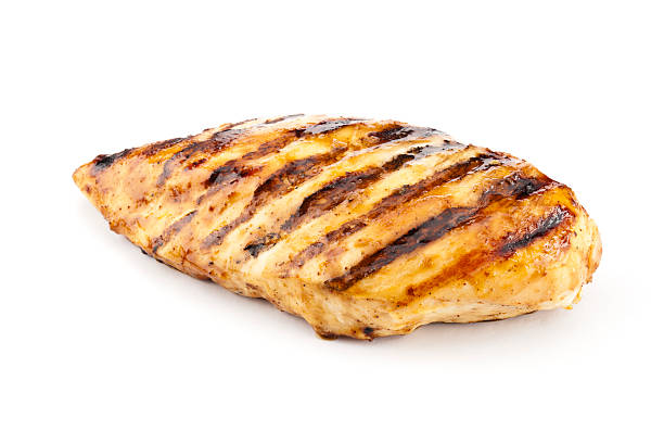 Grilled Chicken Grilled Chicken on White Background Chicken Breast stock pictures, royalty-free photos & images