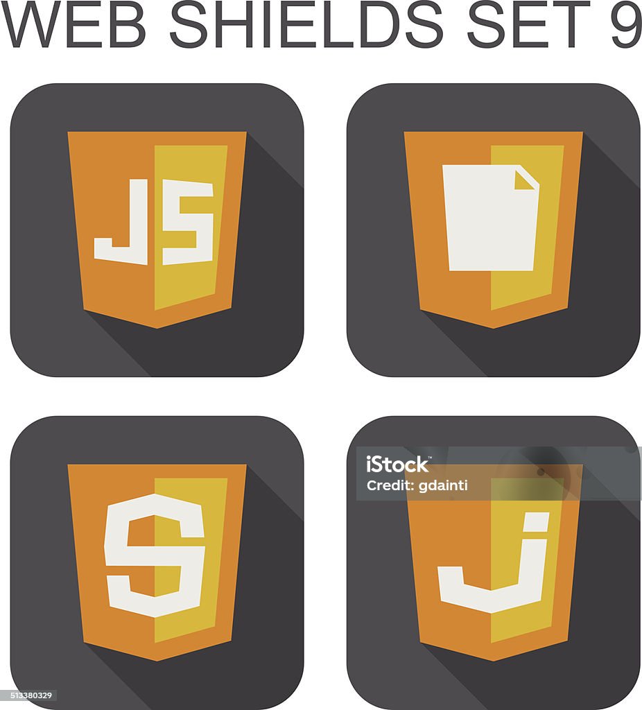 Ilustración de Vector Collection Of Javascript Web Placa De Desarrollo ...