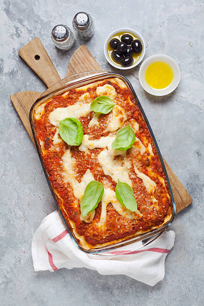 istock classic vegetarian lasagna on a gray stone background 513381660