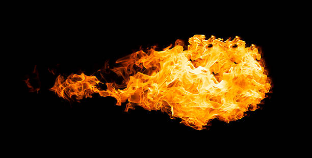 Fireball isolated on black Fireball isolated on black background. Close up fireball stock pictures, royalty-free photos & images
