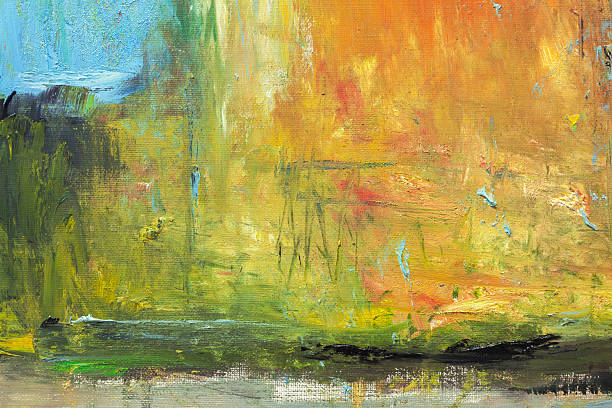 istock Abstract painted orange and blue art backgrounds. 513382632