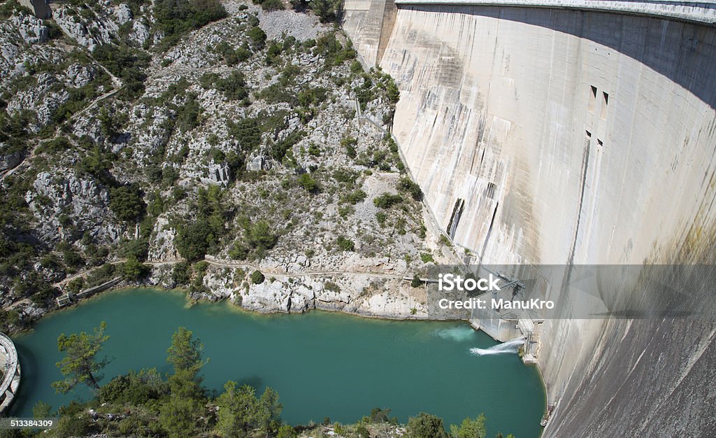 Dam wall in Bimont park, Provence, France Dam Square Stock Photo